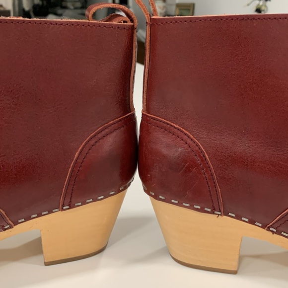 SWEDISH HASBEENS Zip It Emy Burgundy, Size 38 - Picture 4 of 5